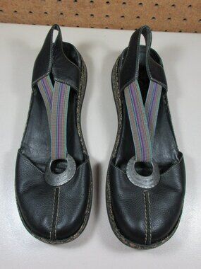 Reiker womens black w rainbow straps Daisy closed slingback sandals 10.5 M 41